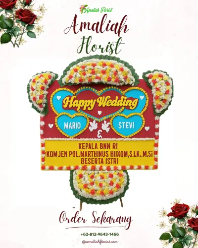Karangan Papan Bunga Pernikahan di Kedungdawa